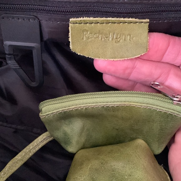 Rachel Lynn Soft Genuine Leather Green Purse/Shoulder Bag With Silver Accents - Picture 17 of 17
